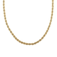 10K Yellow Gold 5.5mm Rope Necklace 24 Inches 14.7 Grams