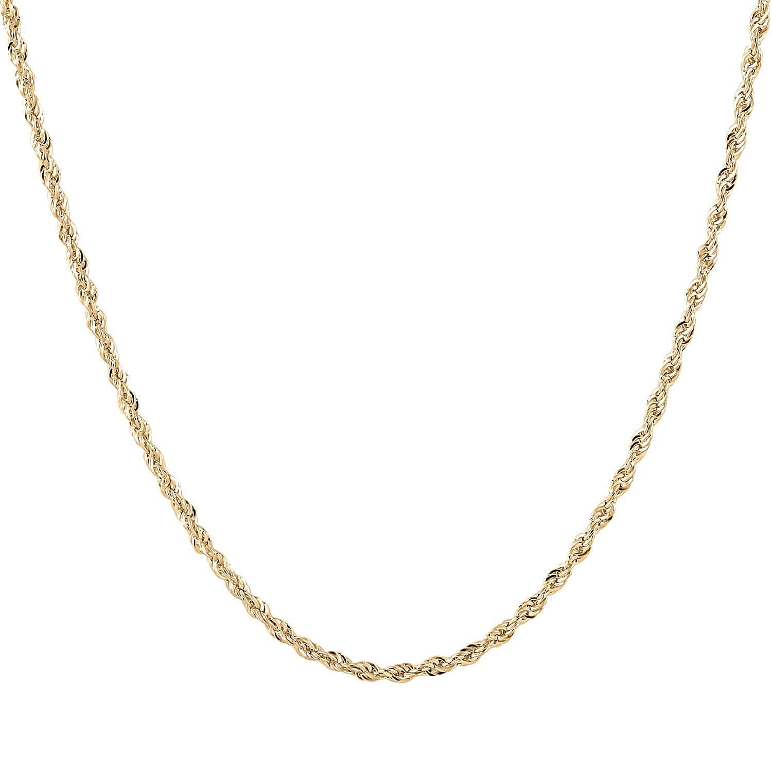 1.5mm Rope Chain Necklace 18 Inches in 10K Yellow Gold