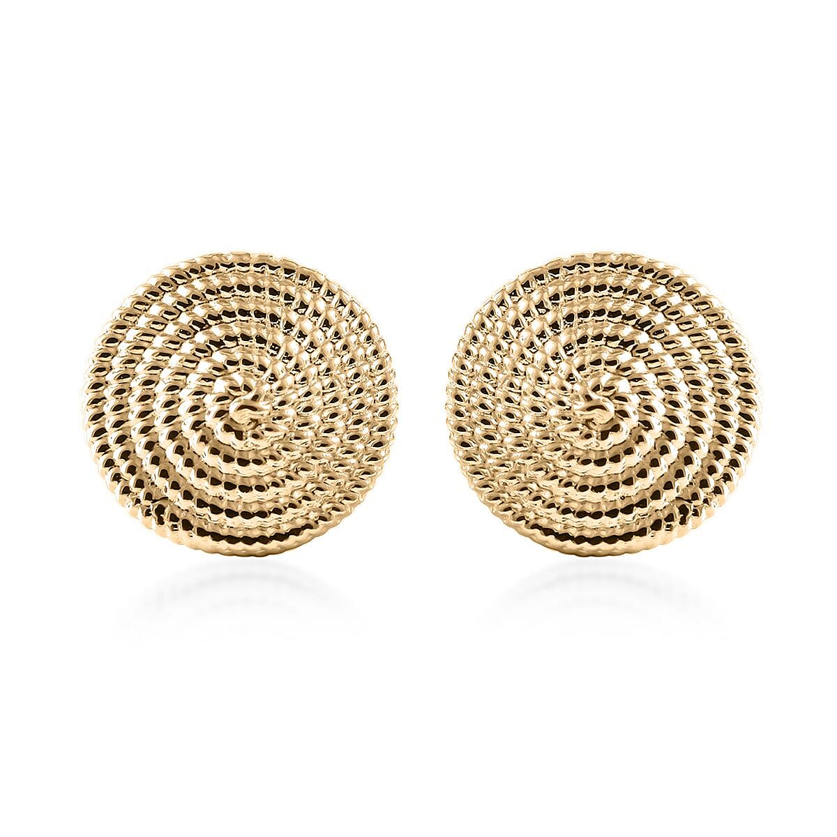 Luxoro 10K Yellow Gold Rope Chain Texture Earrings 1.80 Grams