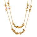 Double Strand Beaded Station Pattern Necklace 32-34 Inches in Silvertone - Sticky add to cart bar