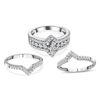 14K White Gold Diamond G-H I2 Stackable Ring 7 Grams 1.00 ctw
