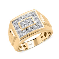 10K Yellow Gold Diamond G-H I2-I3 Men's Ring 6.50 Grams 1.00 ctw (Del. in 7-10 Days)