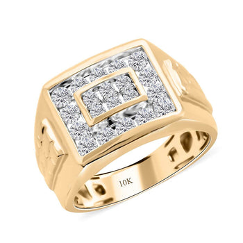 10K Yellow Gold Diamond G-H I2-I3 Men''s Ring 6.50 Grams 1.00 ctw (Del. in 7-10 Days) - Product card gallery slide 1 (10177122730297)