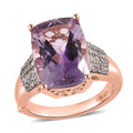 AAA Rose De France Amethyst and White Zircon Ring in Vermeil Rose Gold Over Sterling Silver 7.15 ctw - Sticky add to cart bar