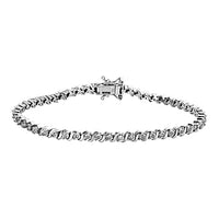 White Diamond 0.25 ctw Bracelet in Platinum Over Sterling Silver (7.5 In) (12.92 g)