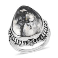 Artisan Crafted White Buffalo Solitaire Ring in Sterling Silver 15.25 ctw - Sticky add to cart bar