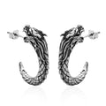 Bali Legacy Sterling Silver Dragon J-Hoop Earrings 10.65 Grams - Sticky add to cart bar