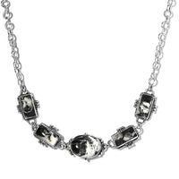 Artisan Crafted White Buffalo Necklace 18 Inches in Sterling Silver 20.50 ctw