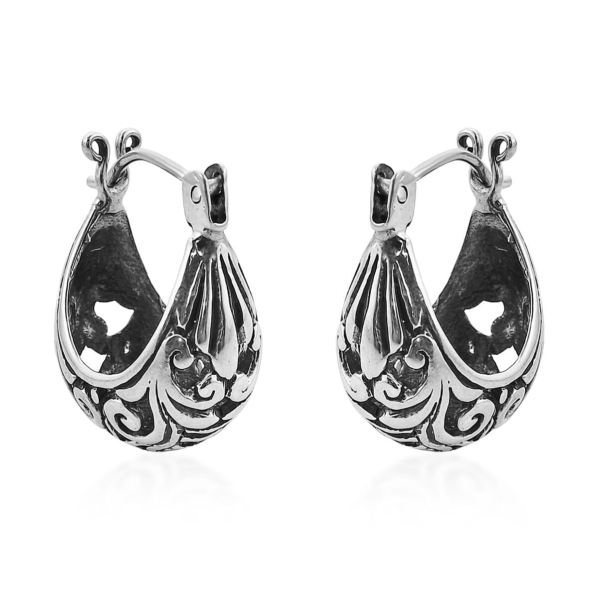 Bali Legacy Sterling Silver Hoop Earrings 5.25 Grams