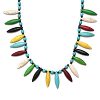 Constituted Multi Howlite and Thai Black Spinel Necklace 20 Inches in Sterling Silver 242.00 ctw