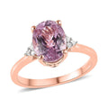 AAA Patroke Kunzite and Diamond Ring in Vermeil Rose Gold Over Sterling Silver 2.75 ctw - Sticky add to cart bar