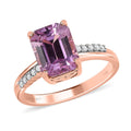 Luxoro 14K Rose Gold AAA Patroke Kunzite, Diamond (G-H, I3) Ring (Size 10.0) 4.50 ctw - Sticky add to cart bar