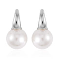 White Shell Pearl Earrings in Silvertone - Sticky add to cart bar