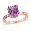 AAA Patroke Kunzite and White Zircon Ring in Vermeil Rose Gold Over Sterling Silver 4.10 ctw - Sticky add to cart bar