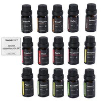 Set of 15 Essential Oil (Pumpkin, Coffee, Vanilla, Ginger, Rose, Jasmine, Freesia, Cherry Blossom, Apple, Pear, Strawberry, Honeydew, Sandalwood, Teakwood, Bamboo)