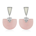 Galilea Rose Quartz and Enameled Earrings in Stainless Steel 17.50 ctw - Sticky add to cart bar