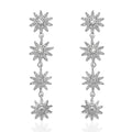 White Zircon Celestiial Suns Floral Drop Earrings in Platinum Over Sterling Silver 2.85 ctw - Sticky add to cart bar