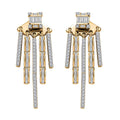 Moissanite Dangling Earrings in Vermeil Yellow Gold Over Sterling Silver 1.40 ctw - Sticky add to cart bar