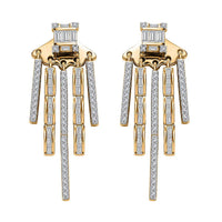 Moissanite Dangling Earrings in Vermeil Yellow Gold Over Sterling Silver 1.40 ctw