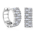 Moissanite Radiant Hoop Earrings in Sterling Silver - Sticky add to cart bar