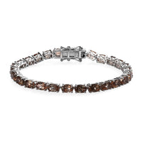 Premium Jenipapo Andalusite Tennis Bracelet in Platinum Over Sterling Silver (6.50 In) 12.15 ctw