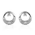 White Zircon Circle Earrings in Platinum Over Sterling Silver 0.70 ctw - Sticky add to cart bar