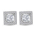 Moissanite Stud Earrings in Platinum Over Sterling Silver 0.75 ctw - Sticky add to cart bar