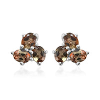 Premium Jenipapo Andalusite Stud Earrings in Platinum Over Sterling Silver 1.10 ctw