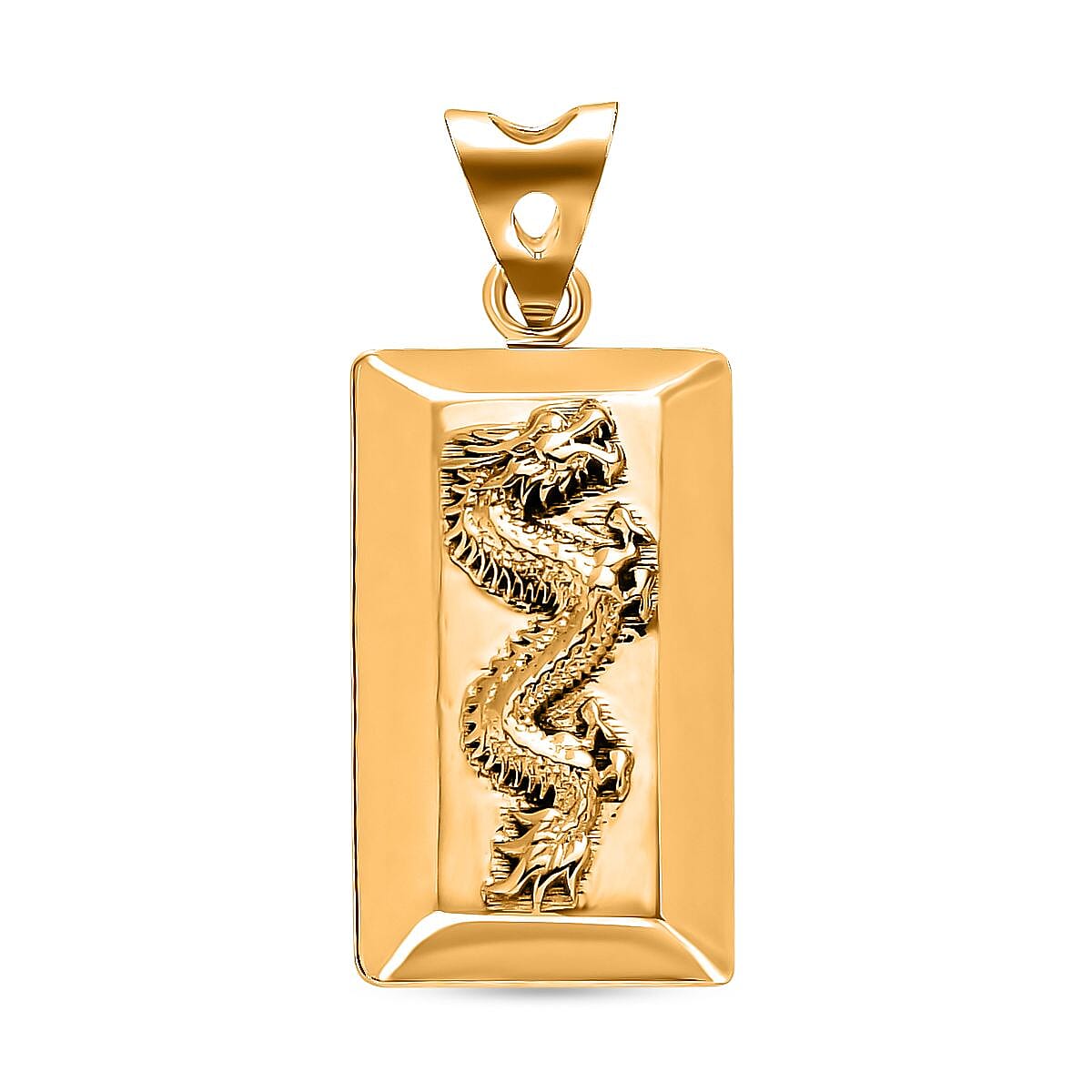 20K Yellow Gold Dragon Bar Pendant 1.90 Grams