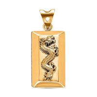 20K Yellow Gold Dragon Bar Pendant 1.90 Grams