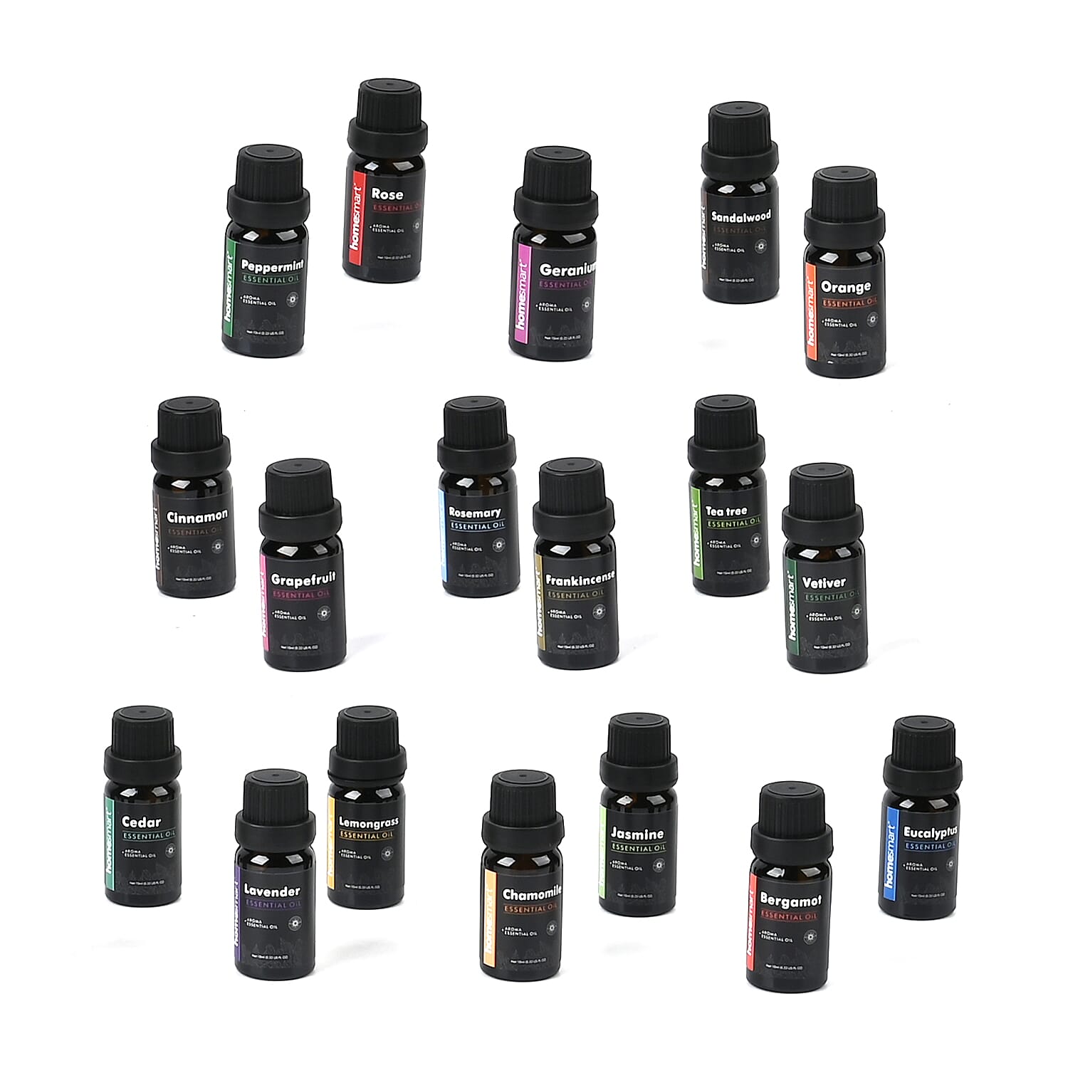 Homesmart Set of 18 pcs Pure and Organic Essential Oils, Pack of 18 Aromatherapy Pure Natural & Organic Oils Gift Set For Diffusers, Massages, and Daily Routine