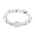 Constituted White Howlite Beaded Stretch Bracelet 150.00 ctw - Sticky add to cart bar
