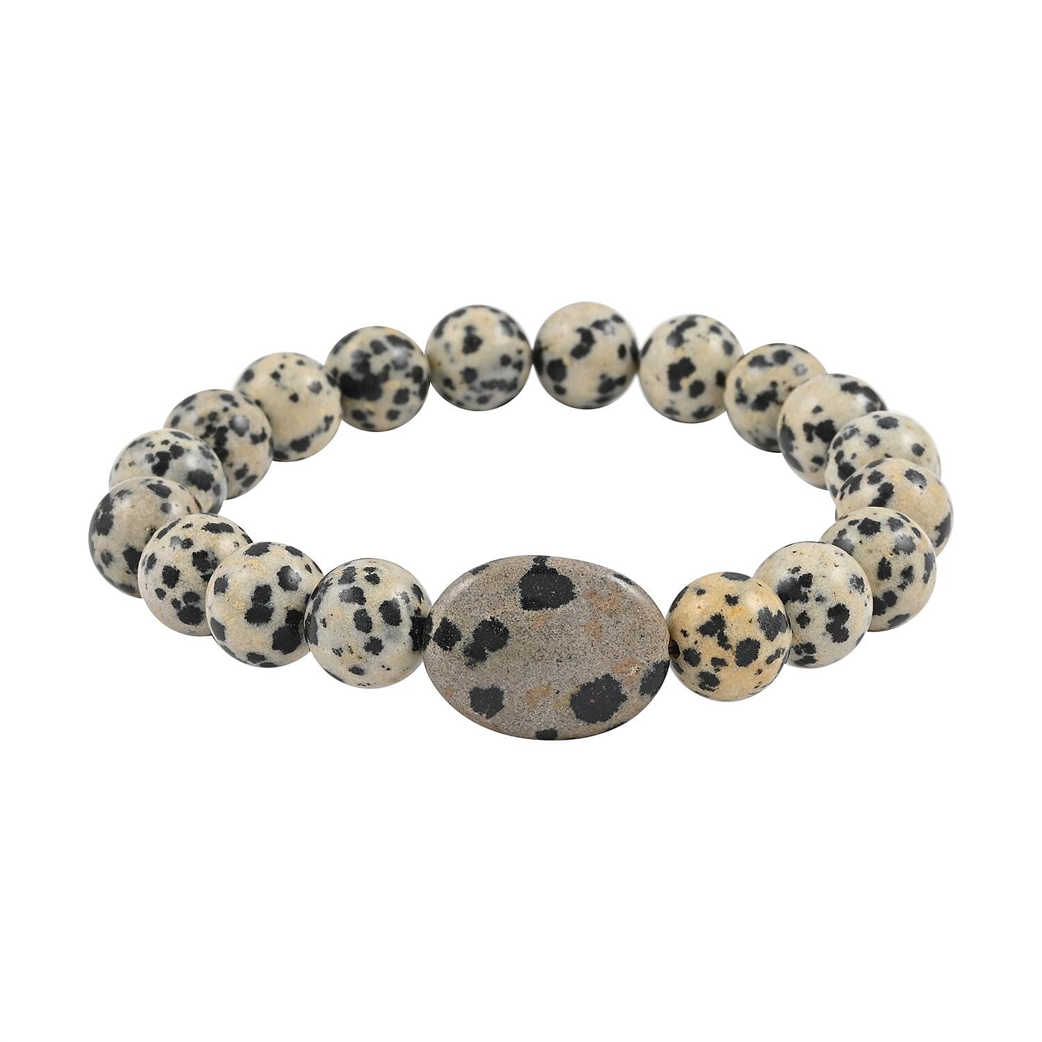 Dalmatian Jasper Beaded Stretch Bracelet 150.00 ctw