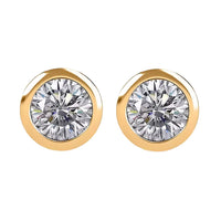 Moissanite 0.50 ctw Stud Earrings in Vermeil Yellow Gold Over Sterling Silver