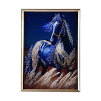 Resin Crystal Painting with PS frame (19.68"x27.55")- Golden Horse