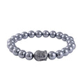 Terahertz Beaded Stretch Bracelet with Buddha Charm 85.00 ctw - Sticky add to cart bar