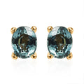 AAA Australian Sapphire Stud Earrings in Vermeil Yellow Gold Over Sterling Silver 0.90 ctw - Sticky add to cart bar