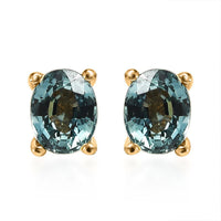 AAA Australian Sapphire Stud Earrings in Vermeil Yellow Gold Over Sterling Silver 0.90 ctw