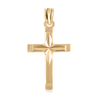 10K Yellow Gold 14.35 x 24.65mm Cross Pendant