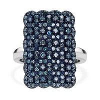 Blue Diamond 0.98 ctw Ring in Platinum Over Sterling Silver (Size 11.5) (5.55 g)