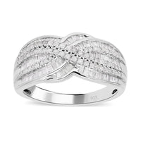 White Diamond Ring in Platinum Over Sterling Silver (Size 9.00) 1.00 ctw.