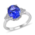 Certified and Appraised Rhapsody 950 Platinum AAAA Tanzanite and E-F VS Diamond Ring (Size 10.0) 4.40 Grams 3.00 ctw (Del. in 7-10 Days) - Sticky add to cart bar