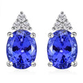 Rhapsody Certified and Appraised AAAA Tanzanite and E-F VS Diamond 3.25 ctw Accent Earrings, 950 Platinum Earrings, Tanzanite Gifts For Her  4.15 Grams - Sticky add to cart bar