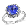 Certified and Appraised Rhapsody 950 Platinum AAAA Tanzanite and E-F VS Diamond Ring 6.10 Grams 3.70 ctw (Del. in 7-10 Days) - Sticky add to cart bar