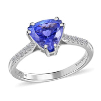 Certified and Appraised Rhapsody 950 Platinum AAAA Tanzanite and E-F VS Diamond Ring 4.10 Grams 2.00 ctw (Del. in 7-10 Days)