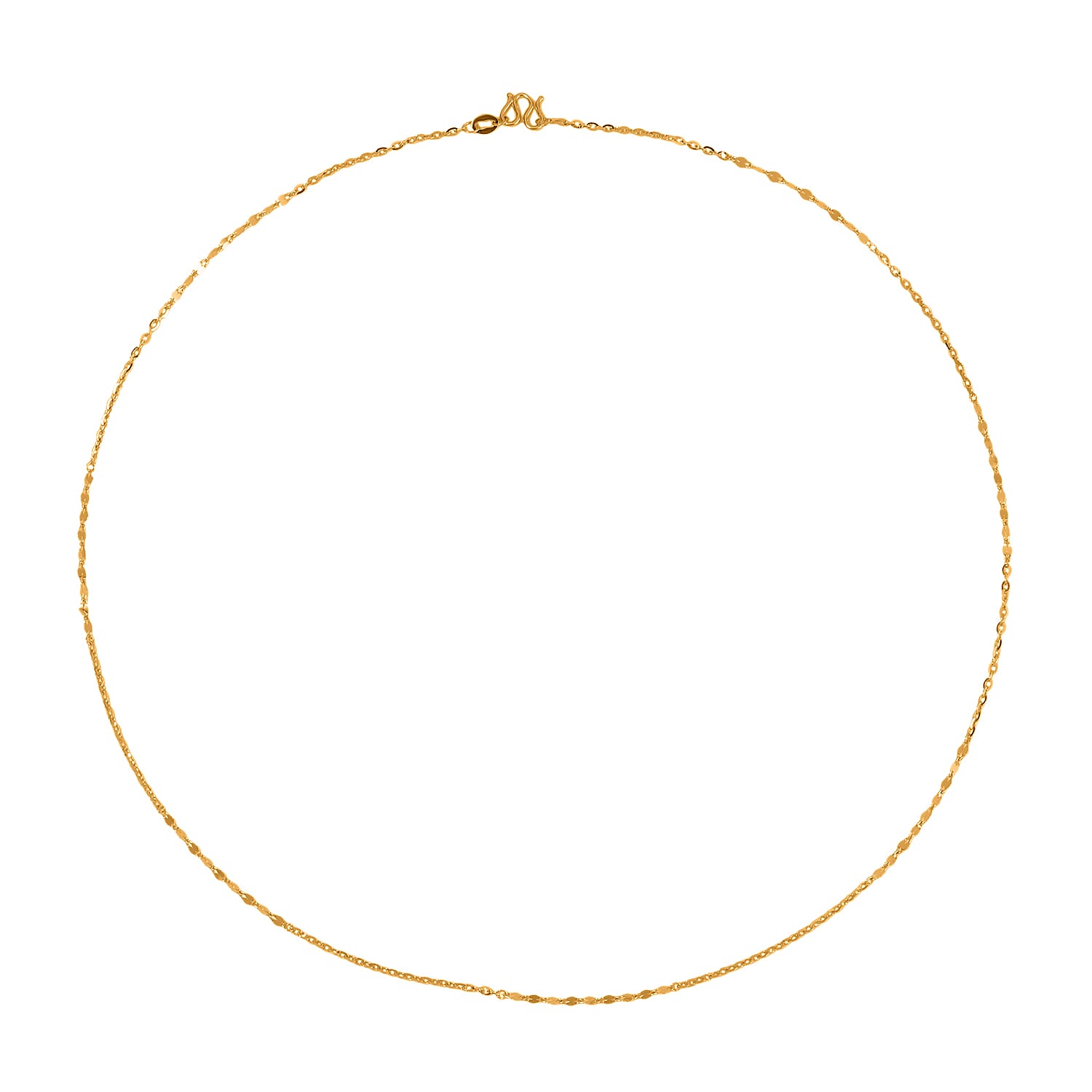24K Yellow Gold Link Chain Necklace 18 Inches 3 Grams