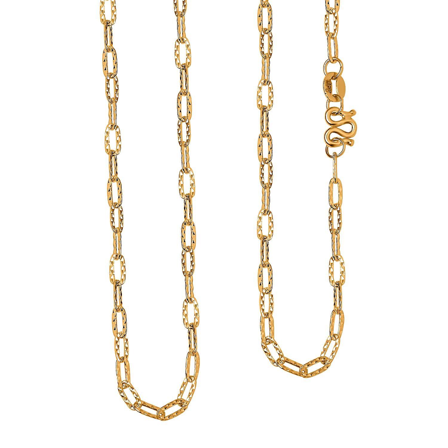 Link Chain Necklace in 24K Yellow Gold 5.75 Grams 18 Inches