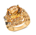 GP Trionfo Collection Premium Brazilian Citrine and White Zircon Ring in Vermeil Yellow Gold Over Sterling Silver 6.60 ctw - Sticky add to cart bar
