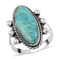 Santa Fe Style Kingman Turquoise Ring in Sterling Silver 5.30 ctw - Sticky add to cart bar