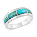 Santa Fe Style Kingman Turquoise Ring in Sterling Silver (Size 10.0) 4.00 ctw - Sticky add to cart bar